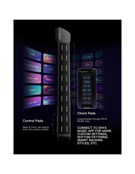Guitarra Inteligente Enya CYBER-G Plegable 20 Sonidos Negro