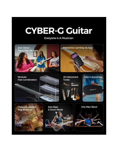 Guitarra Inteligente Enya CYBER-G Plegable 20 Sonidos Negro