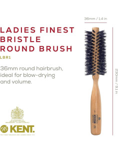 Cepillo Redondo Kent LBR1 de Madera de Haya 45mm Cerdas Jabalí 2