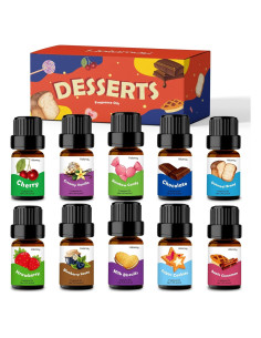 Set de 10 Aceites Aromáticos Holamay 5ml - Vainilla, Manzana, Galletas