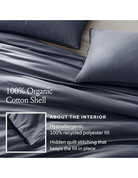 Conjunto de Edredón Doble/Reina BOLL & BRANCH Algodón Orgánico Mineral