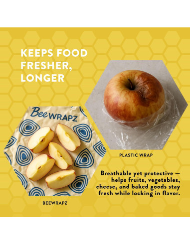 BeeWRAPZ Envolturas de Cera de Abeja Reutilizables - 3 Piezas