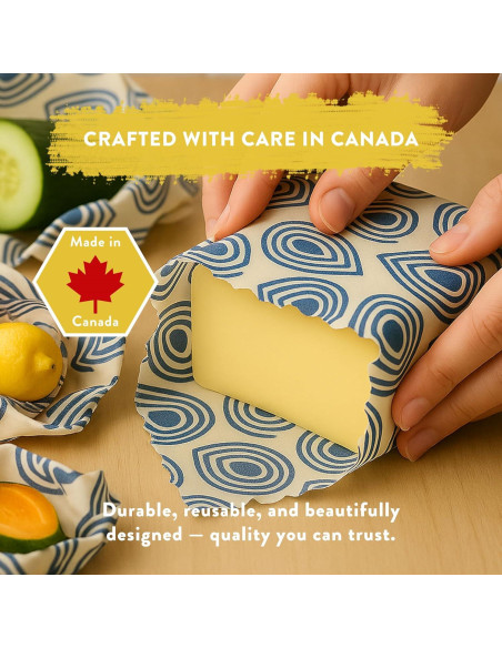 BeeWRAPZ Envolturas de Cera de Abeja Reutilizables - 3 Piezas