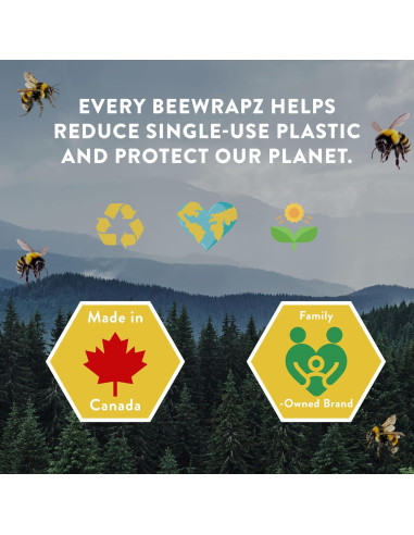 BeeWRAPZ Envolturas de Cera de Abeja Reutilizables - 3 Piezas