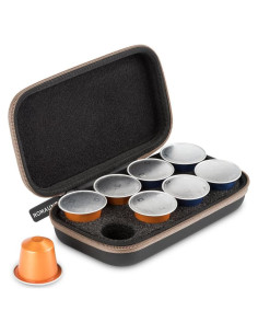 Funda Protectora para Cápsulas Nespresso PU Marrón 8 Unidades