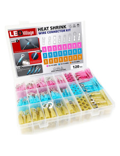 Kit de Conectores de Cable Termoretráctiles Ledvillage 120 Pcs