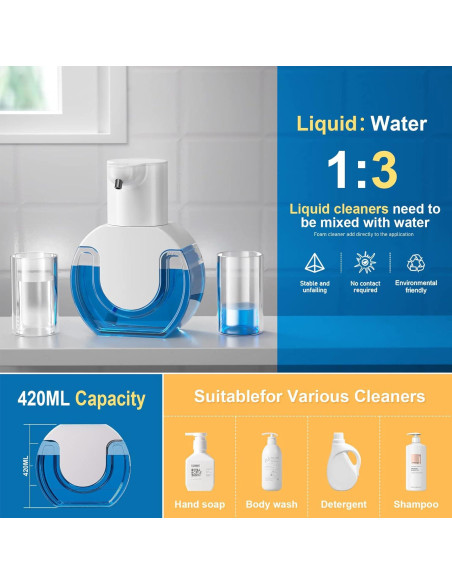 Dispensador de Jabón Automático Amyzavls 420ml Sensor Infrarrojo