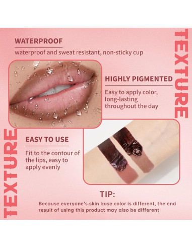 Combo Lápiz Labial Peel Off HOSAILY 2 Colores + Brillo Nutritivo