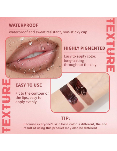 Combo Lápiz Labial Peel Off HOSAILY 2 Colores + Brillo Nutritivo