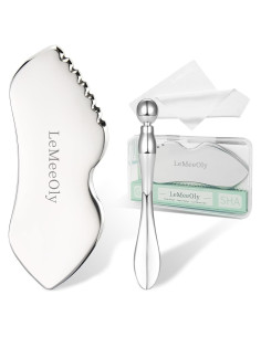 Herramienta Facial Gua Sha LeMeeOly Acero Inoxidable 30.5cm