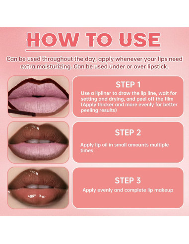 Combo Lápiz Labial Peel Off HOSAILY 2 Colores + Brillo Nutritivo