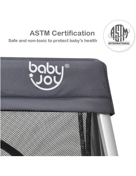Cuna de Viaje Plegable Baby Joy BB0472SL Gris 2 en 1