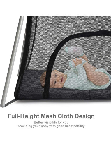 Cuna de Viaje Plegable Baby Joy BB0472SL Gris 2 en 1