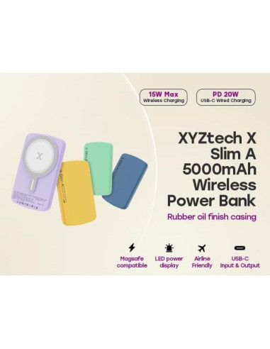 Batería Portátil Inalámbrica Shunhetai T3A 5000 mAh Azul