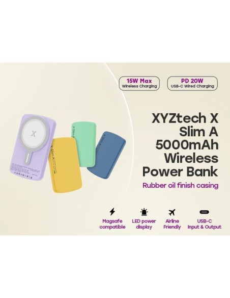 Batería Portátil Inalámbrica Shunhetai T3A 5000 mAh Azul