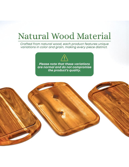 Tabla de Cortar de Madera de Acacia VieWood 33x20 cm Reversible