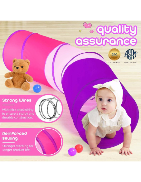 Túnel de Juego Colorido Plegable 1.75m para Niños y Mascotas