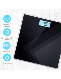 Báscula Digital Uten con Carga USB y Pantalla LCD 180kg 2