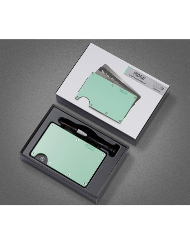 Cartera Minimalista The Ridge para Mujeres - Bloqueo RFID Eucalipto