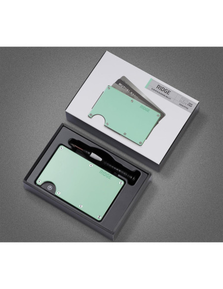 Cartera Minimalista The Ridge para Mujeres - Bloqueo RFID Eucalipto