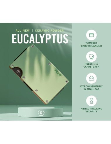 Cartera Minimalista The Ridge para Mujeres - Bloqueo RFID Eucalipto