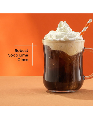 Juego de 4 Tazas de Café de Vidrio JoyJolt 15.5oz Apto Lavavajillas