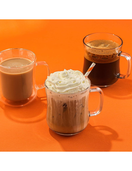 Juego de 4 Tazas de Café de Vidrio JoyJolt 15.5oz Apto Lavavajillas