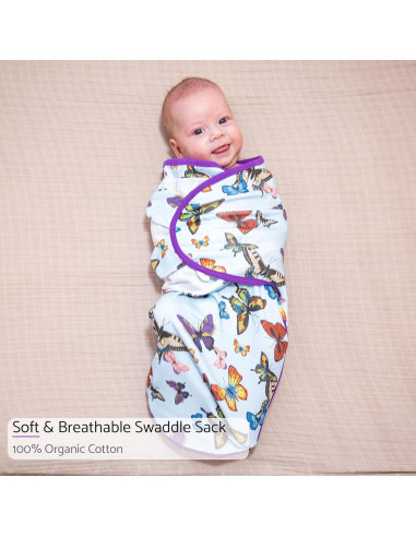 Saco de Sueño para Bebés LollyBanks 100% Algodón Mariposa 0-3 Meses