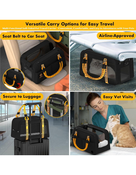 Asiento de Coche Elevado PAWZIDEA para Perros y Gatos hasta 5.44 kg