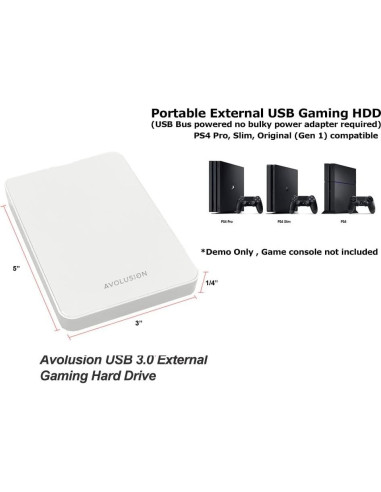 Disco Duro Externo Avolusion Z1-S 500GB USB 3.0 Blanco