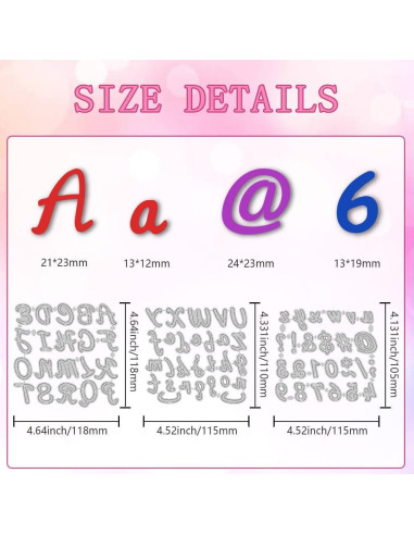 Cortadores de Letras y Números DELORIGIN 74pcs Scrapbooking