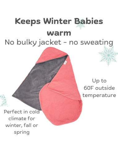 Funda de Asiento de Coche Swaddyl para Bebé Rosa 89 cm