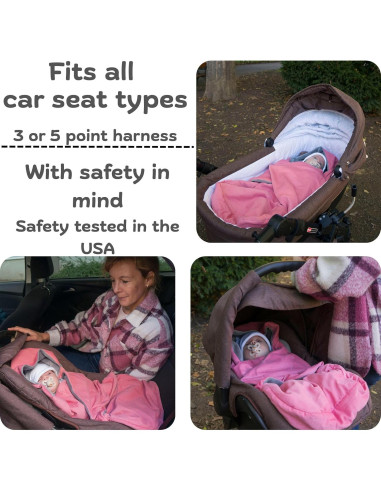 Funda de Asiento de Coche Swaddyl para Bebé Rosa 89 cm