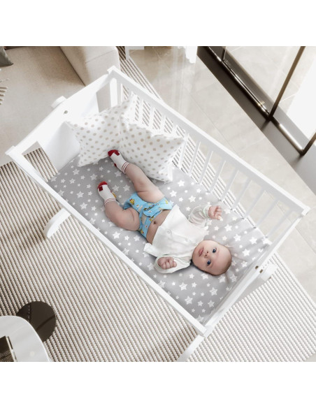 Juego de Sábanas para Cuna Moonsea 4 Piezas Microfibra Gris