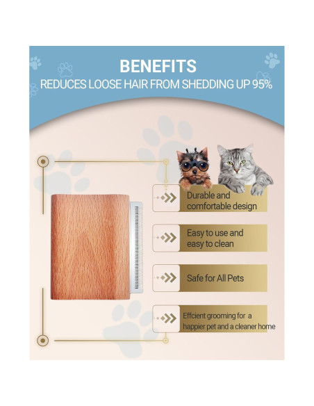 Cepillo Deshedding para Perros y Gatos KAIFONG - S (7.62 cm)