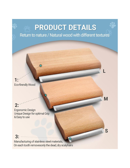 Cepillo Deshedding para Perros y Gatos KAIFONG - S (7.62 cm)