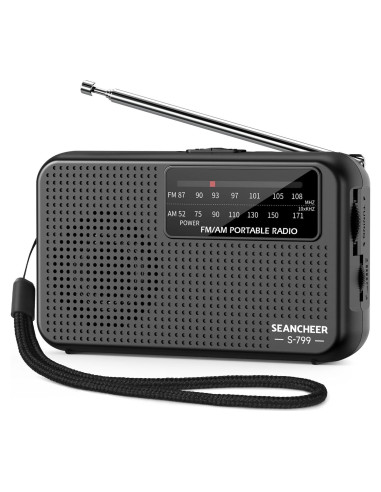 Radio Portátil AM FM SEANCHEER 799, Compacta y Ligera