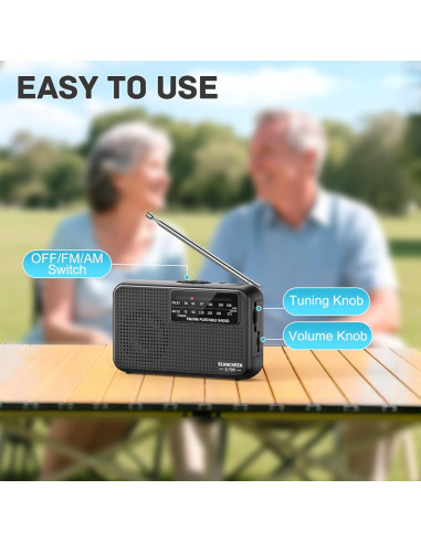 Radio Portátil AM FM SEANCHEER 799, Compacta y Ligera