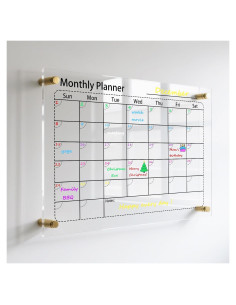 Calendario Acrílico Transparente IJIJIJ 43x33 cm con Marcadores