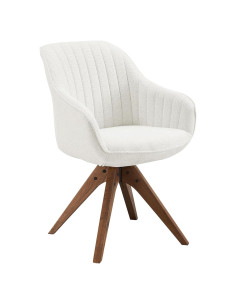 Silla de Comedor Art Leon CC001-DC Tapizada en Tela Beige