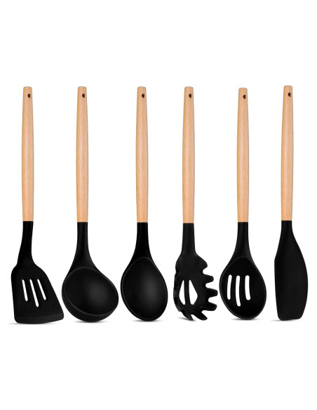 Juego de Utensilios de Cocina P&P CHEF 6 PZS Silicona y Madera