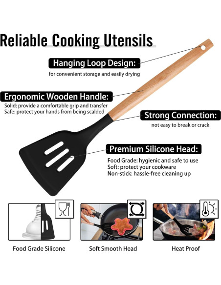 Juego de Utensilios de Cocina P&P CHEF 6 PZS Silicona y Madera