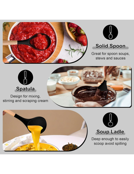 Juego de Utensilios de Cocina P&P CHEF 6 PZS Silicona y Madera