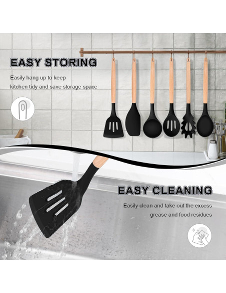 Juego de Utensilios de Cocina P&P CHEF 6 PZS Silicona y Madera