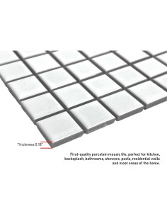 Azulejo Porcelánico Mate Blanco Tenedos 30.48x30.48 cm - 5 Hojas 2