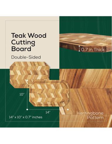 Tabla de Cortar de Madera Teak EZ FURNITURE 35.56x25.4 cm