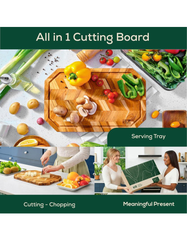 Tabla de Cortar de Madera Teak EZ FURNITURE 35.56x25.4 cm