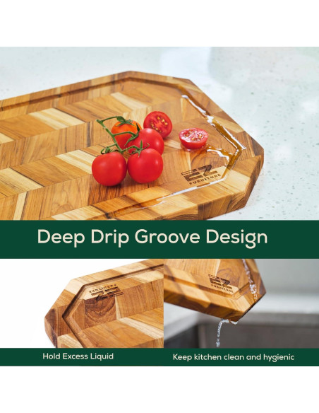 Tabla de Cortar de Madera Teak EZ FURNITURE 35.56x25.4 cm