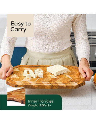 Tabla de Cortar de Madera Teak EZ FURNITURE 35.56x25.4 cm