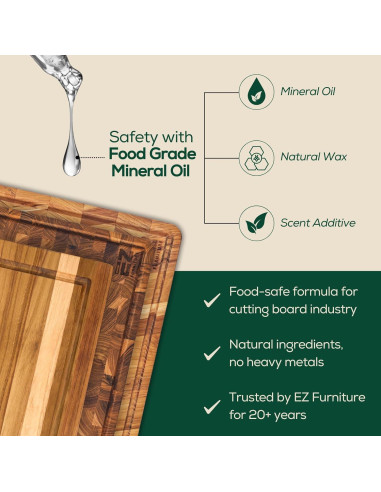 Tabla de Cortar de Madera Teak EZ FURNITURE 35.56x25.4 cm